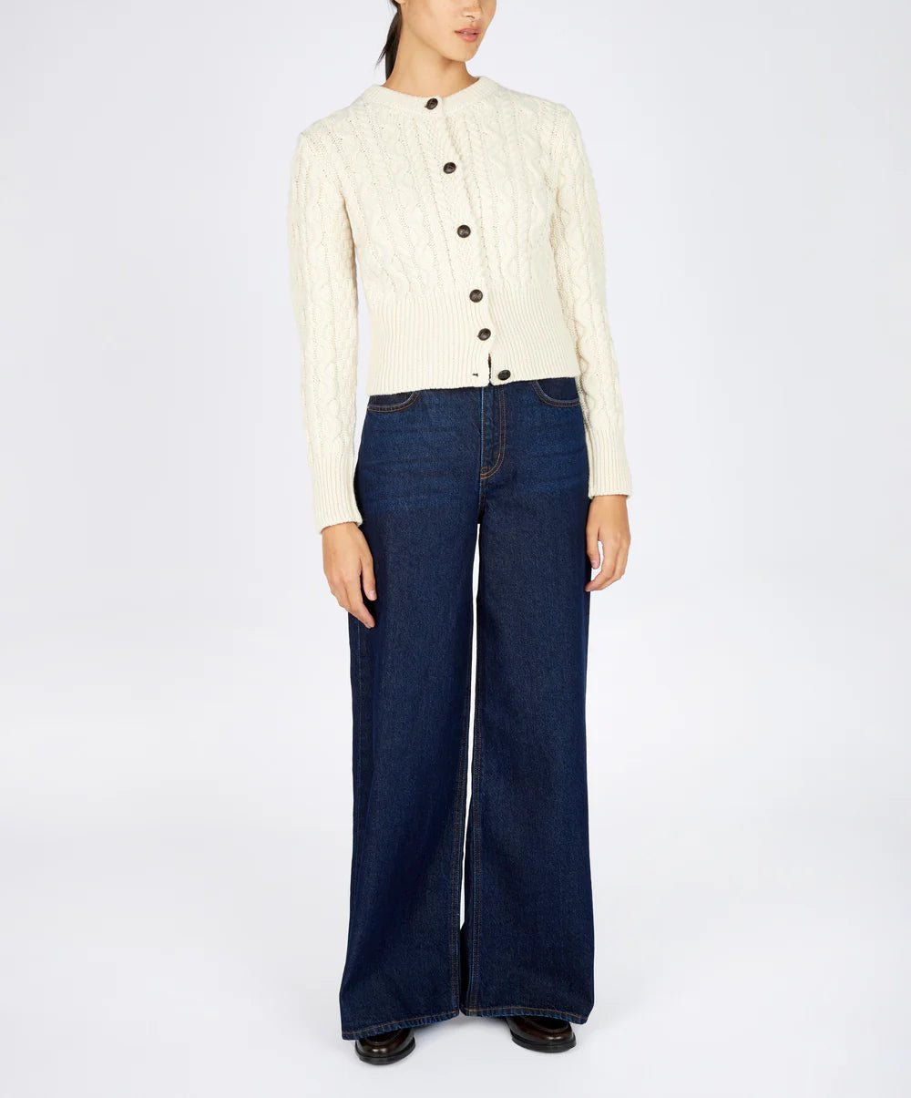 Cropped Cardigan | Elva | Natural - Irelands Eye Knitwear - Truien