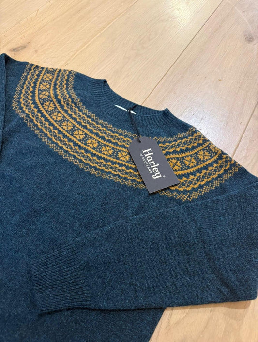 Harley of Scotland Fair Isle Trui Dames | Lugano/Chai - Harley of Scotland-Vesten
