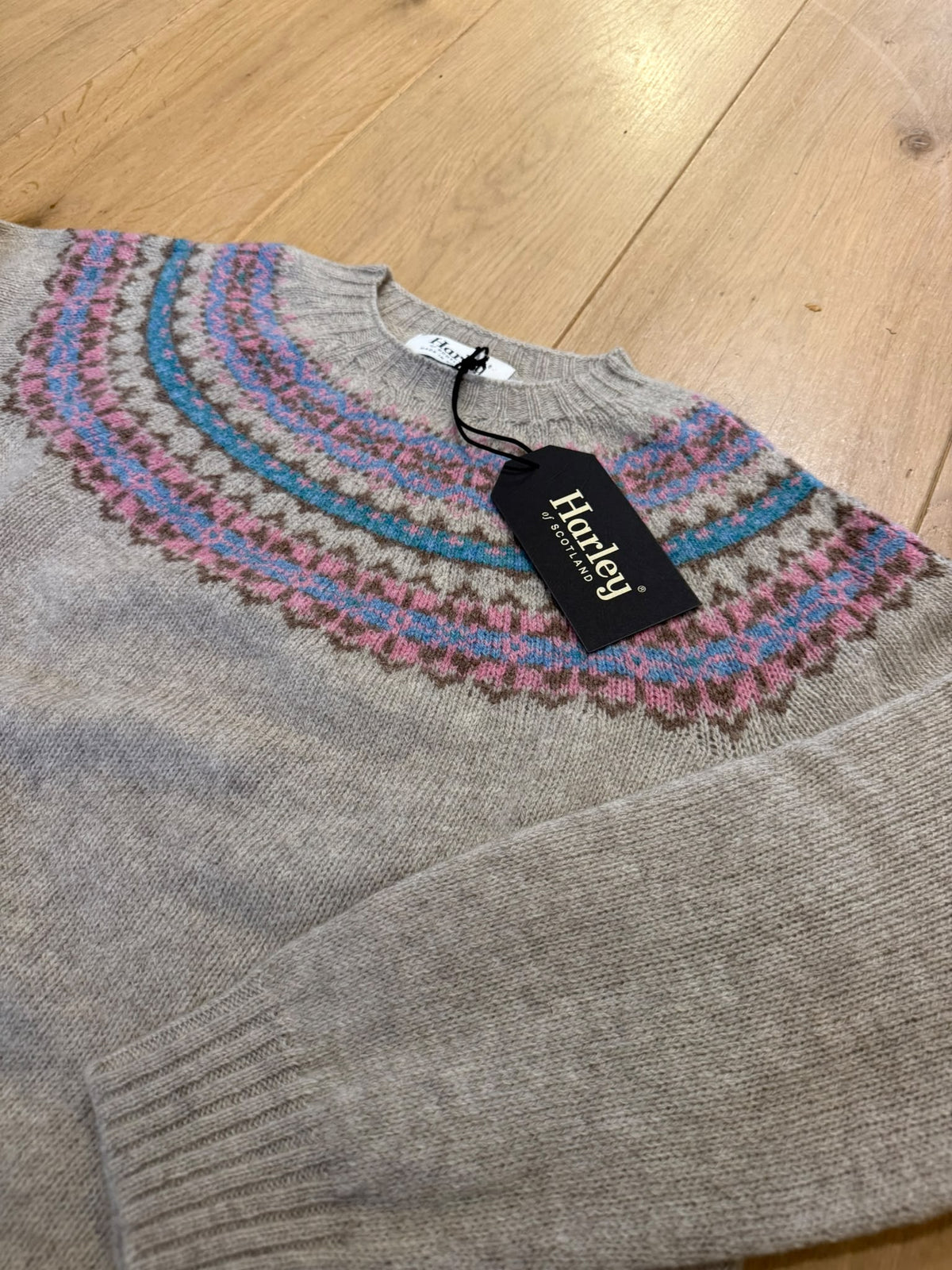 Harley of Scotland Fair Isle Trui Dames | Vellum - Harley of Scotland-Vesten