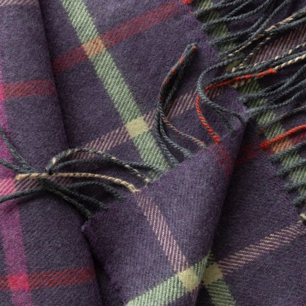 Merino Sjaal | Paars Roze Groen Geruit No. 813 - john hanly - Accessoires