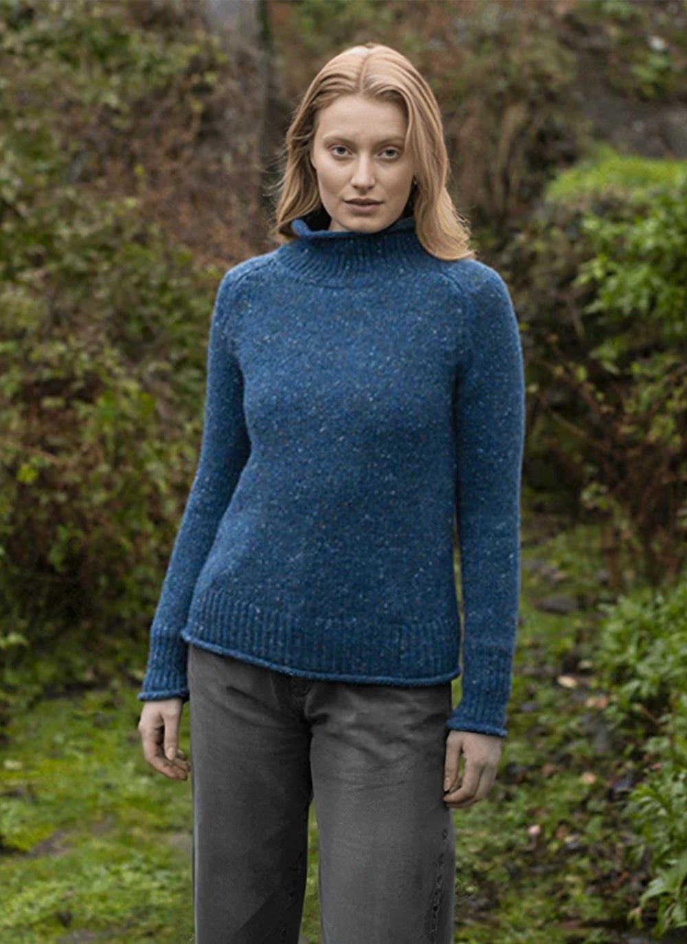 Wollen Trui | Saddle Shoulder | Misty Blue