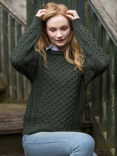 Wollen Trui | Dames | Moss - Aran Crafts - Truien