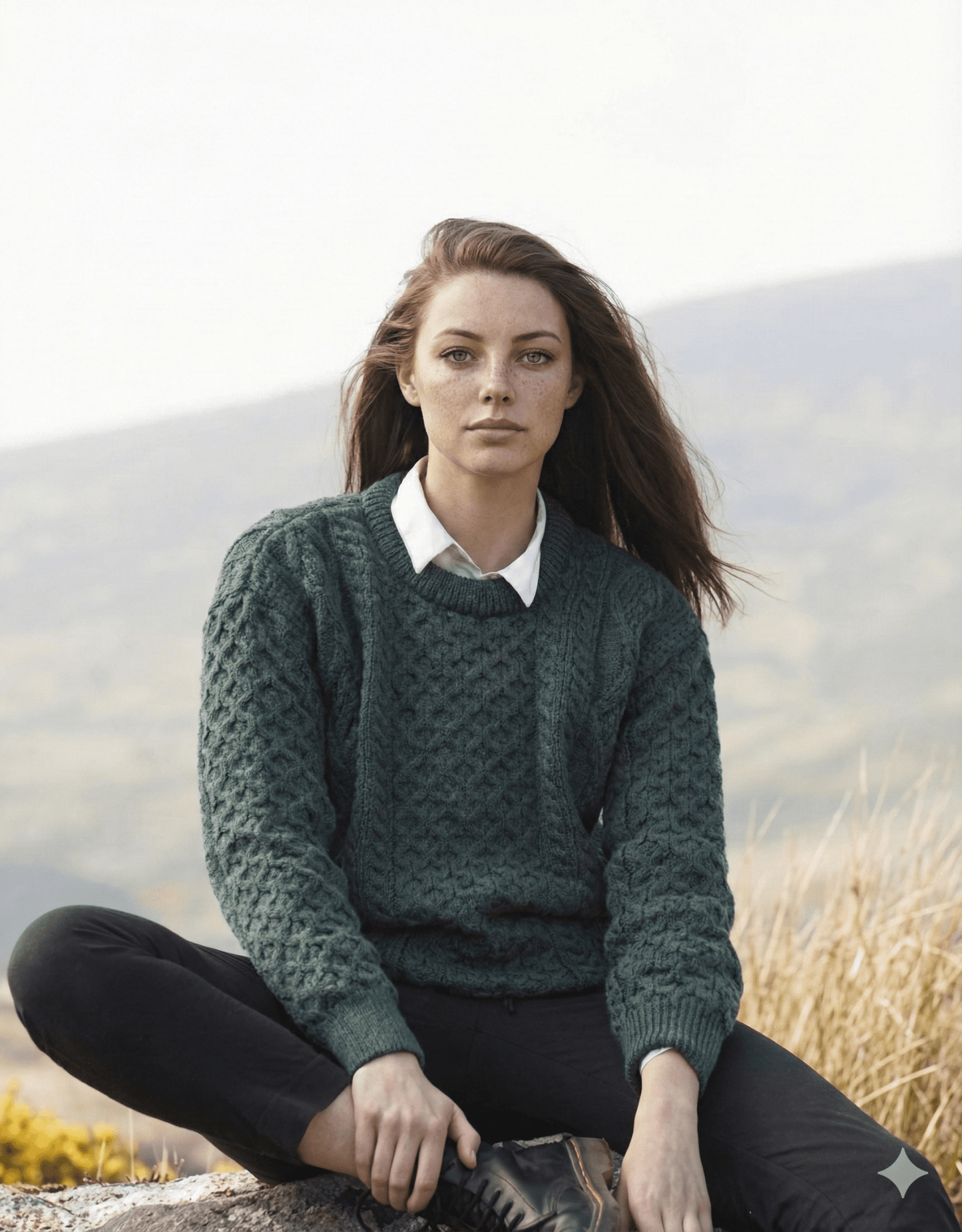Wollen Trui | Dames | Moss - Aran Crafts - Truien