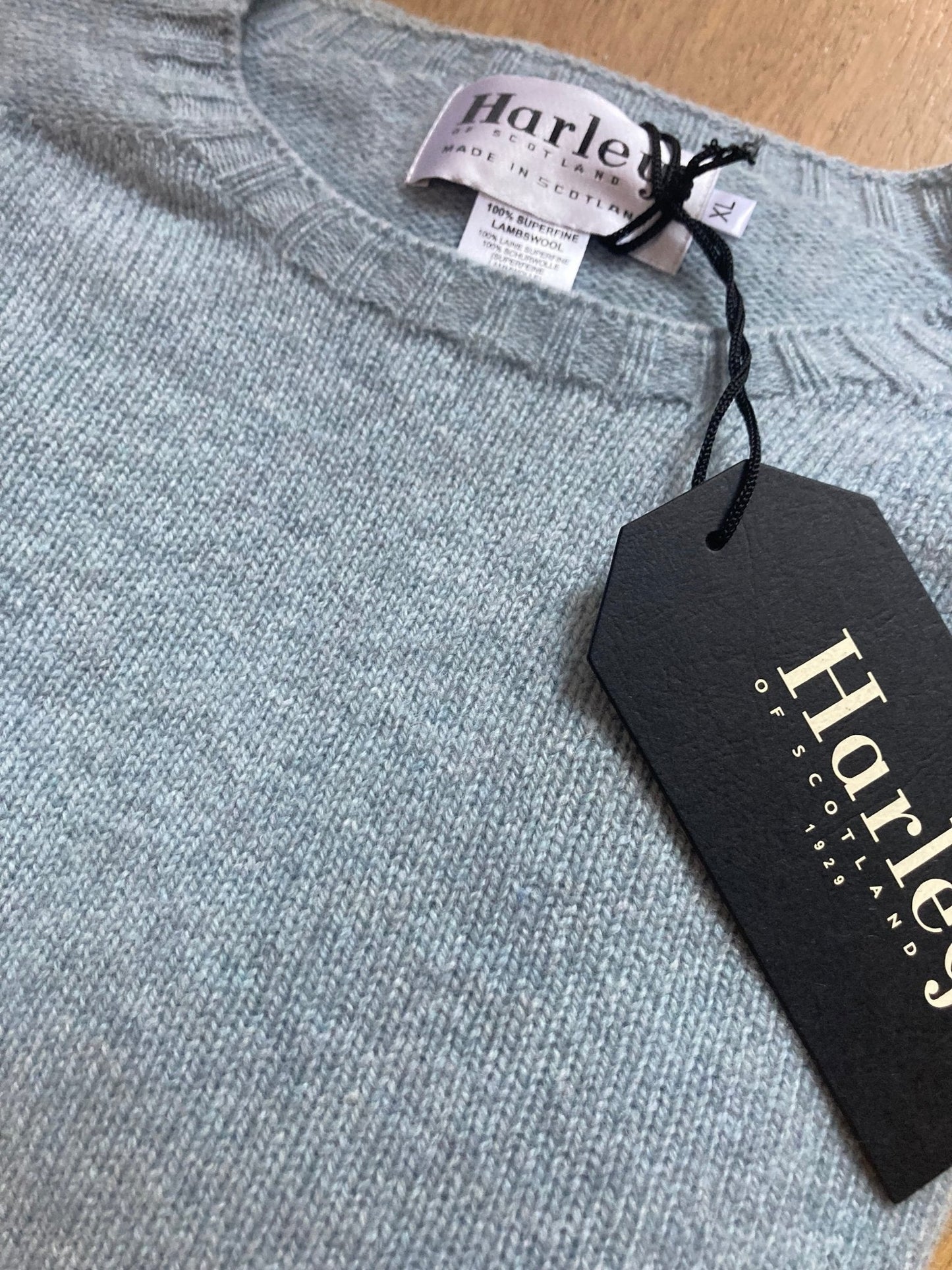 Wollen Trui | Extra Zachte Lamswol (Grey Blue) - Harley of Scotland - Truien