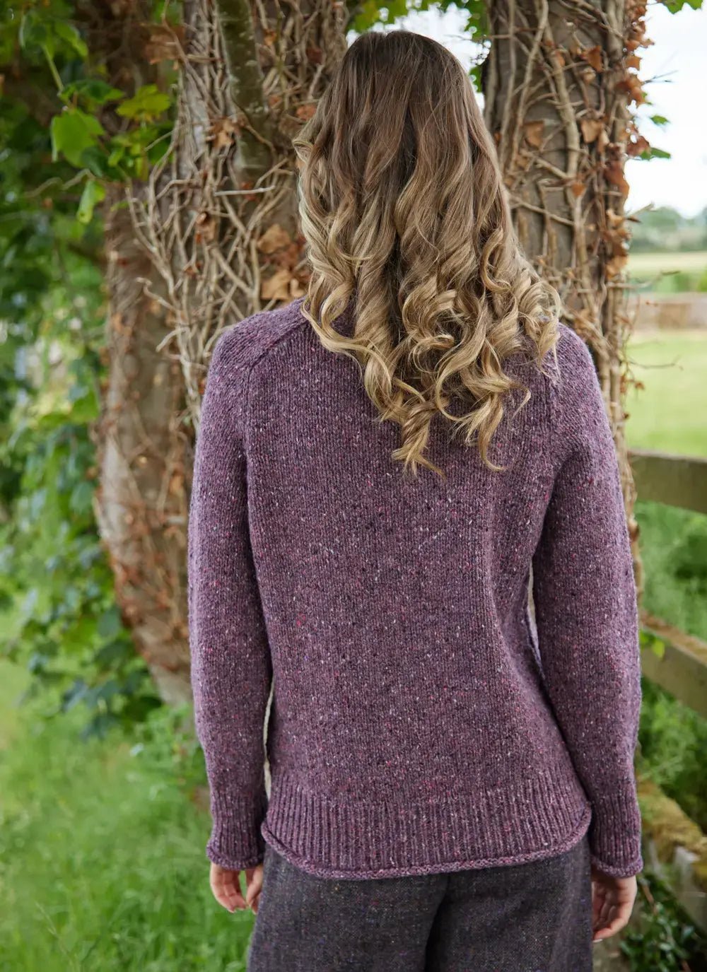 Wollen Trui | Saddle Shoulder | Dark Mauve - Fisherman out of Ireland -