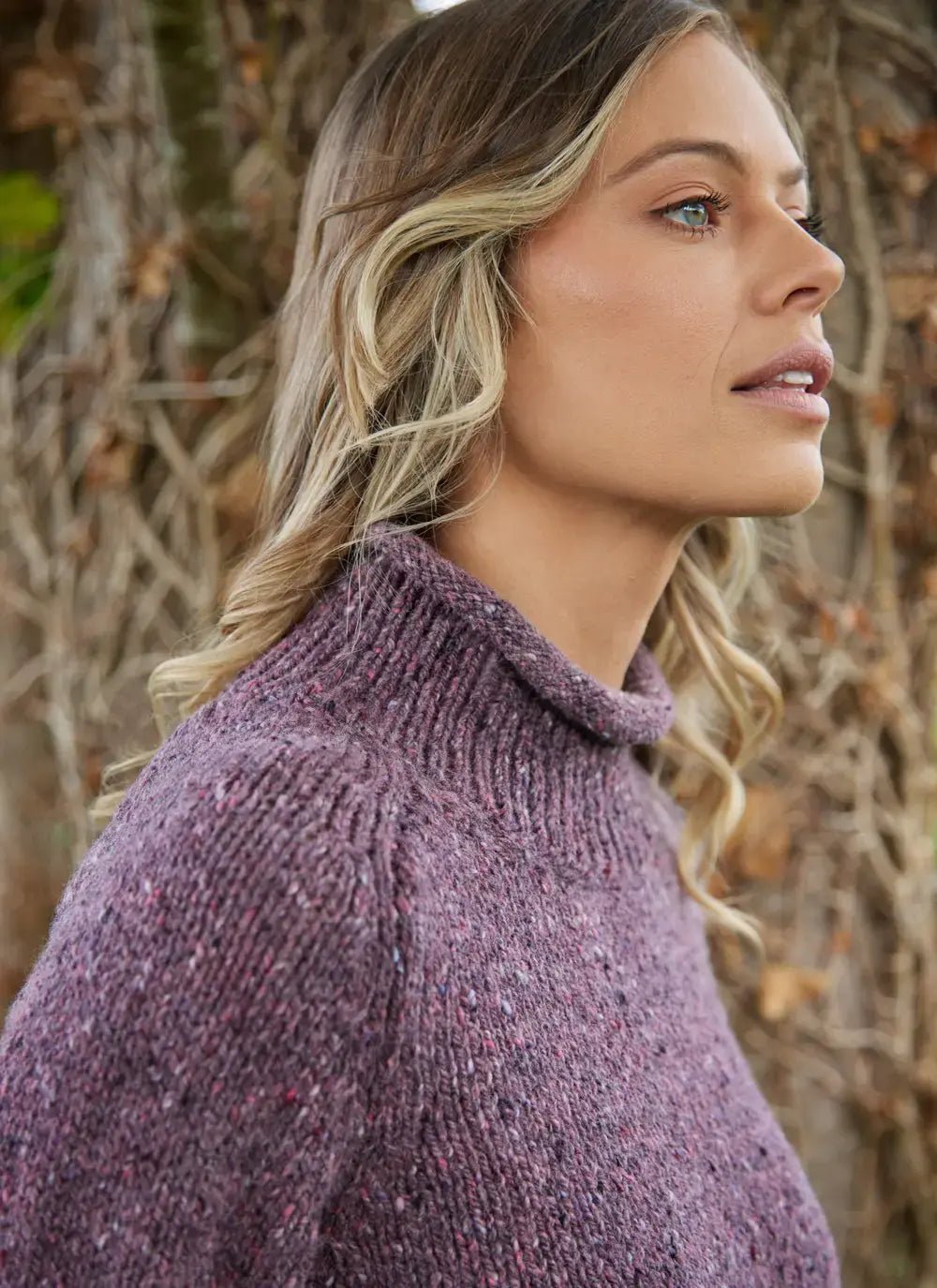 Wollen Trui | Saddle Shoulder | Dark Mauve - Fisherman out of Ireland -