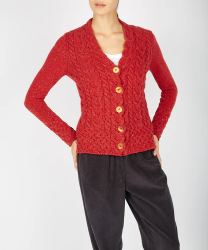 Irish Wool Cable Knit Cardigan | Marina