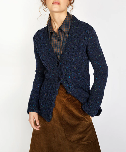 Irish Wool Cable Knit Cardigan | Marina