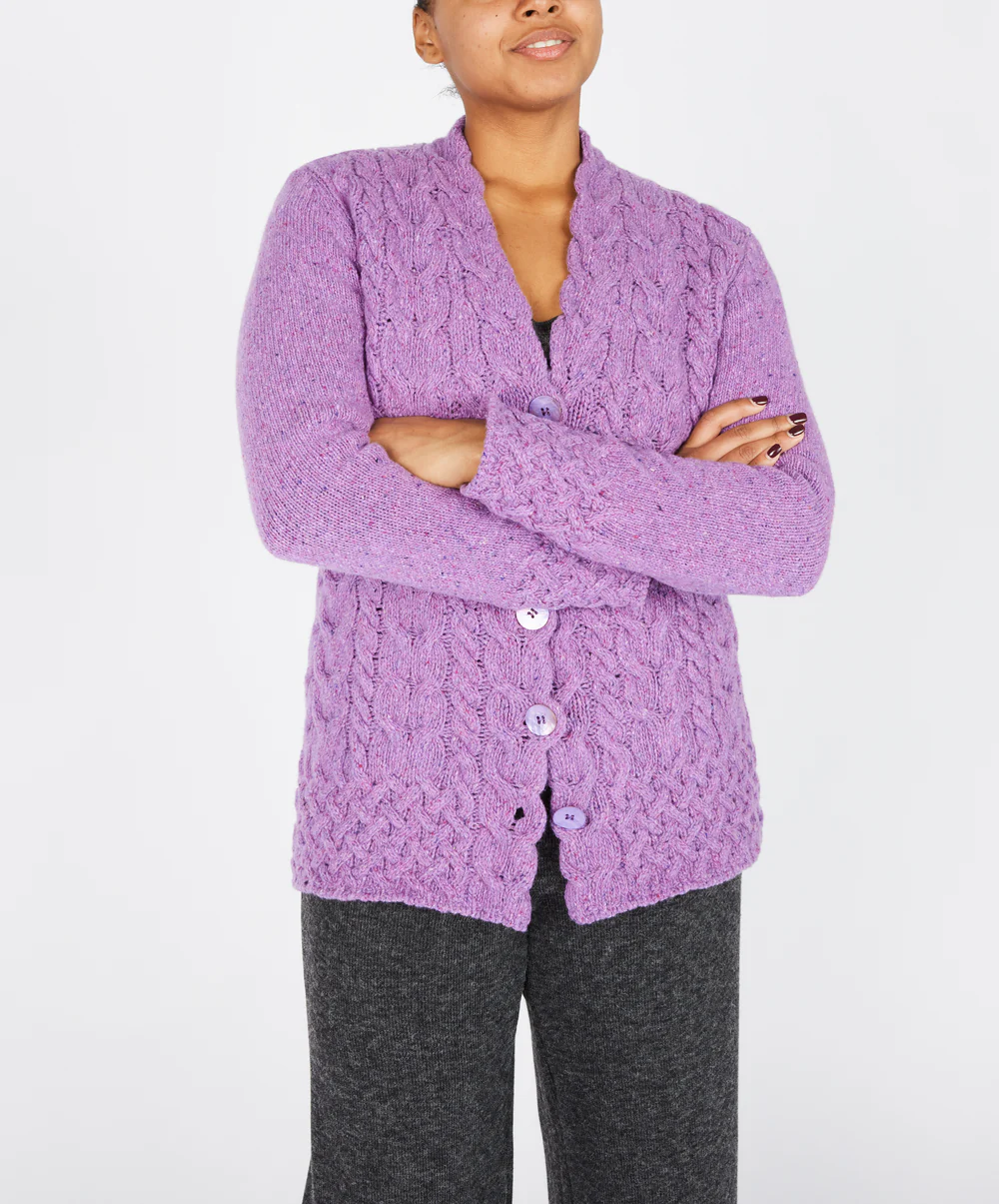 Irish Wool Cable Knit Cardigan | Marina