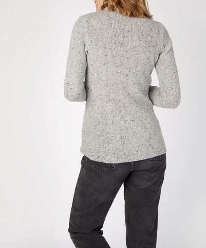 Irish Wool V Neck Sweater | Ocean Mist 