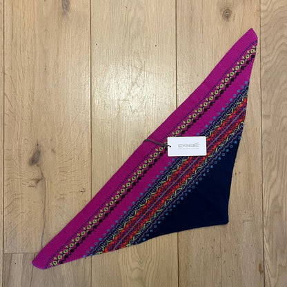 Eribé Wollen Driehoek Sjaal Dames | Navy & Pink - Eribé Knitwear-Accessoires