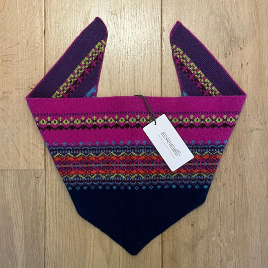 Eribé Wollen Driehoek Sjaal Dames | Navy & Pink - Eribé Knitwear-Accessoires