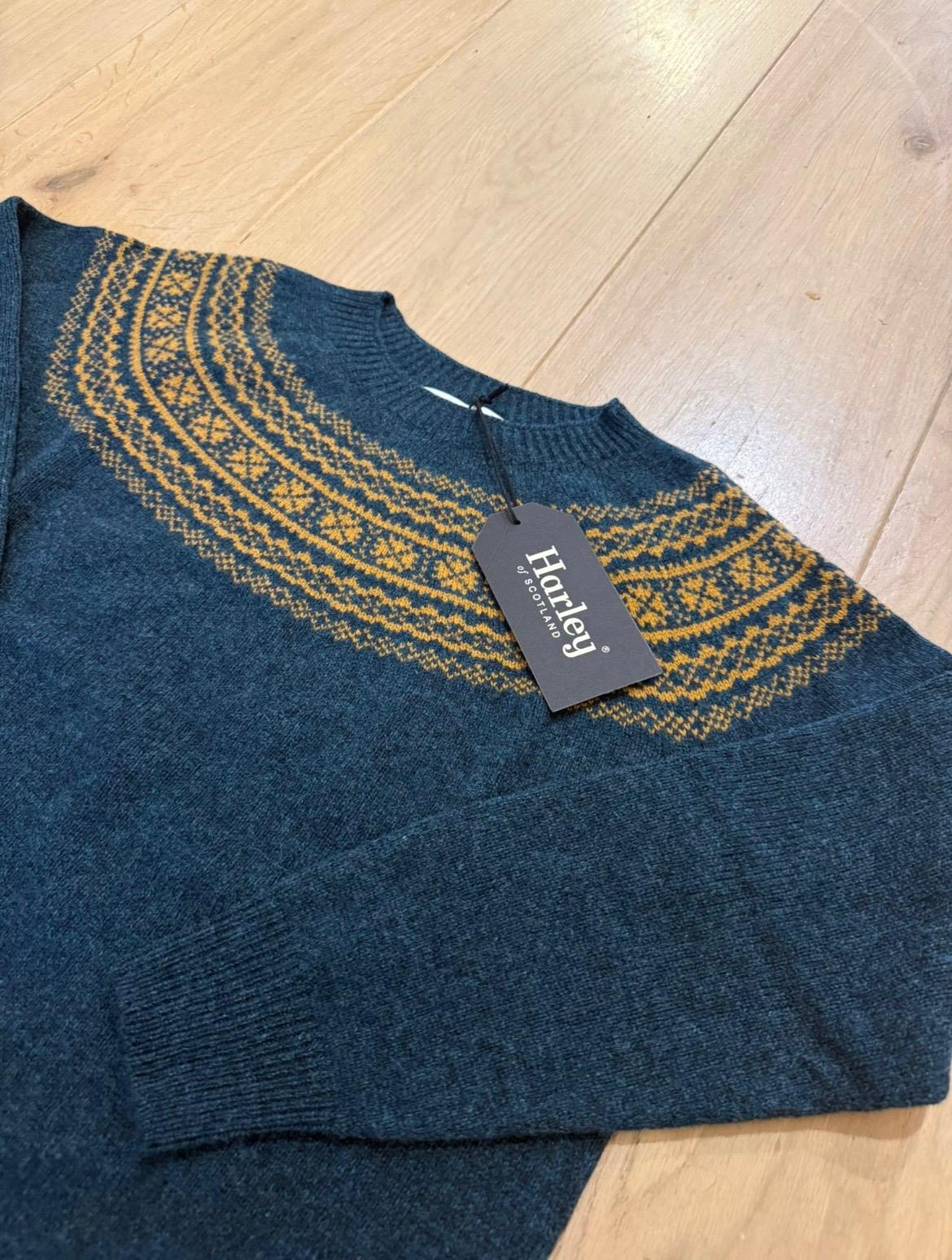 Harley of Scotland Fair Isle Trui Dames | Lugano/Chai - Harley of Scotland-Vesten