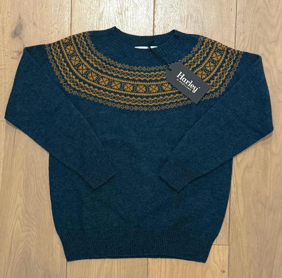 Harley of Scotland Fair Isle Trui Dames | Lugano/Chai - Harley of Scotland-Vesten