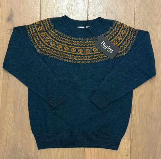 Harley of Scotland Fair Isle Trui Dames | Lugano/Chai - Harley of Scotland-Vesten