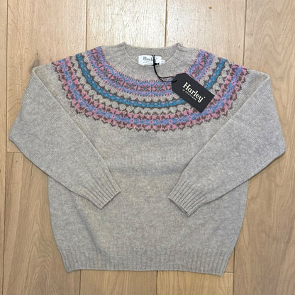 Harley of Scotland Fair Isle Trui Dames | Vellum - Harley of Scotland-Vesten