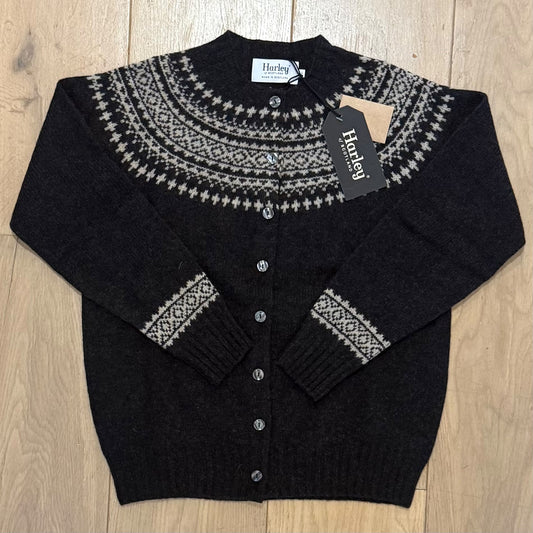 Harley of Scotland Fair Isle Vest Dames | Charcoal/Cameo - Harley of Scotland-Vesten