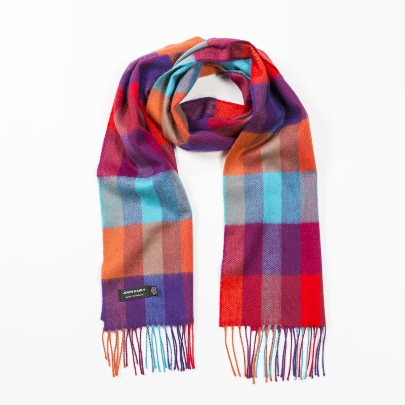 Merino Sjaal | Multicolor Blocked No. 130 - john hanly - Accessoires