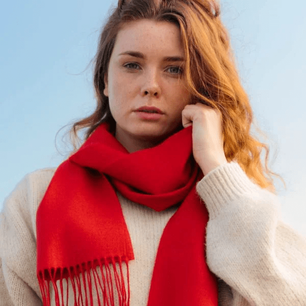 Merino Sjaal | Rood No. 135 - john hanly - Accessoires