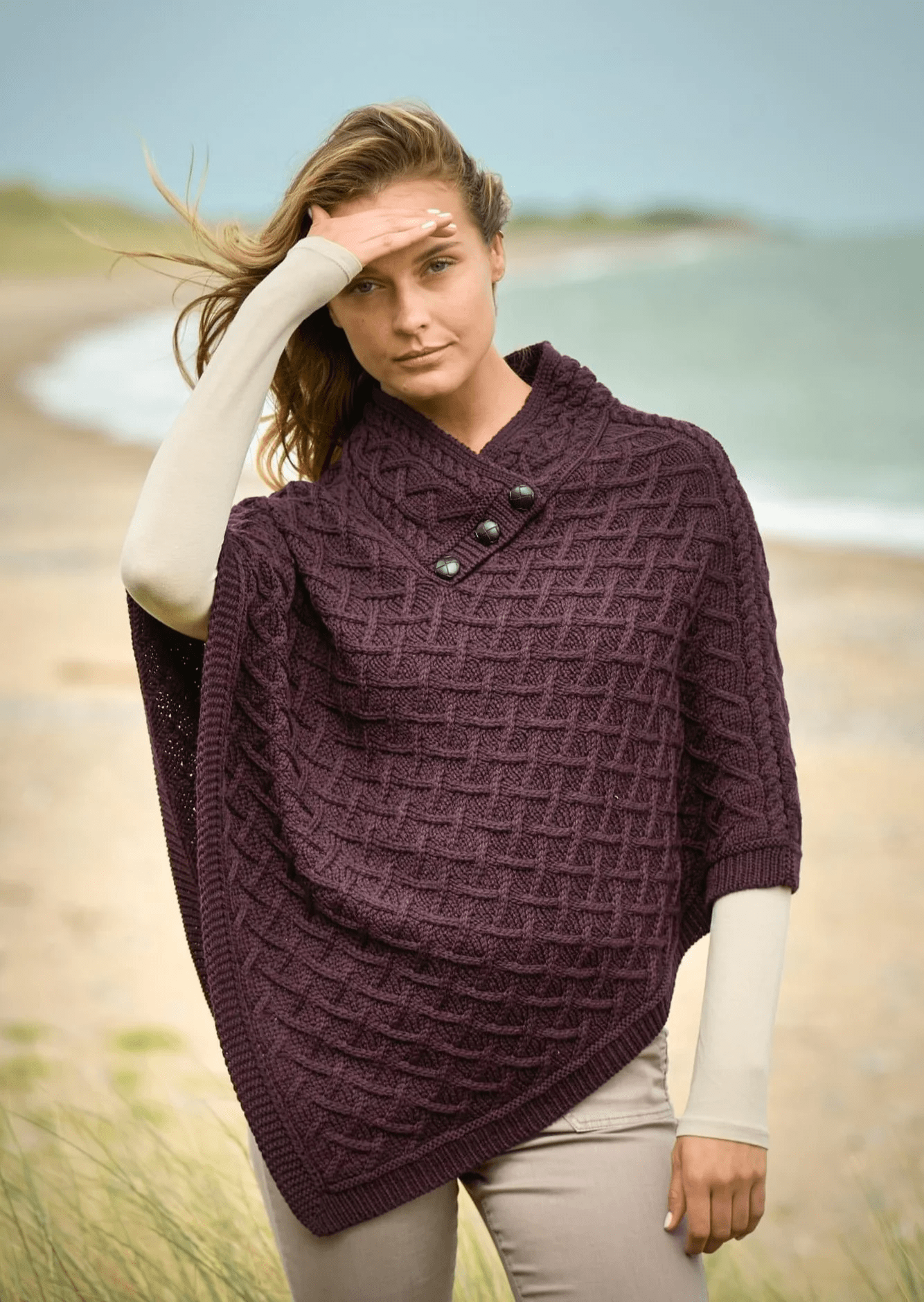 Merino Wollen Poncho | Dames - Aran Crafts - Vesten