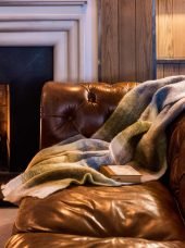 Wollen Mohair Plaid | Groen Blauw Geblokt - John Hanly-Plaid