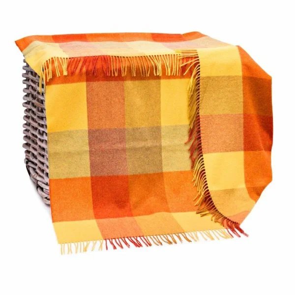 Wollen Plaid | Geel Oranje Patroon - John Hanly - Plaid