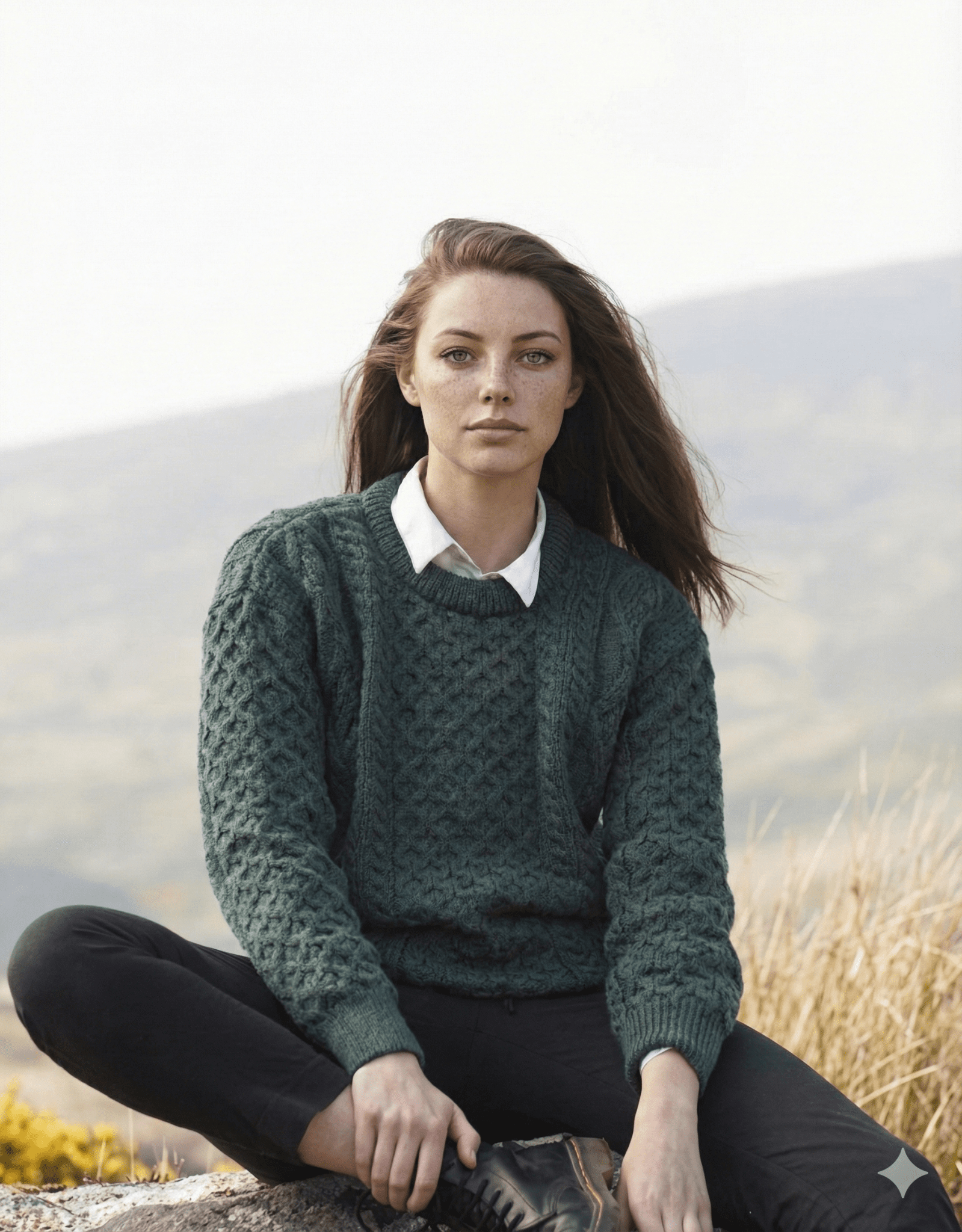 Wollen Trui | Dames | Moss - Aran Crafts - Truien