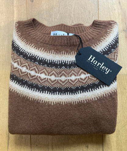 Wollen Trui | Extra Zachte Lamswol (Brown Patt) - Harley of Scotland - Truien