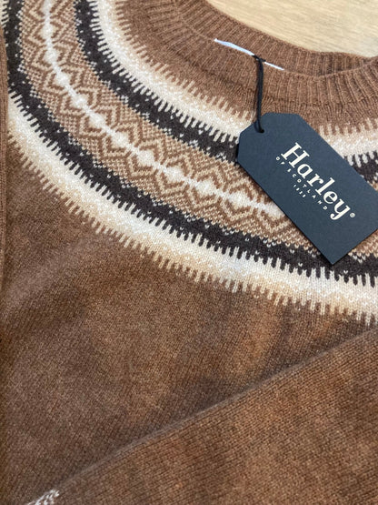 Wollen Trui | Extra Zachte Lamswol (Brown Patt) - Harley of Scotland - Truien