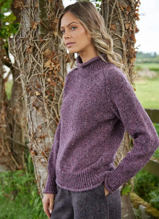 Wollen Trui | Saddle Shoulder | Dark Mauve - Fisherman out of Ireland - 
